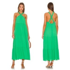 Show Me Your MuMu Vibrant Green Cross-Back Maxi Dress